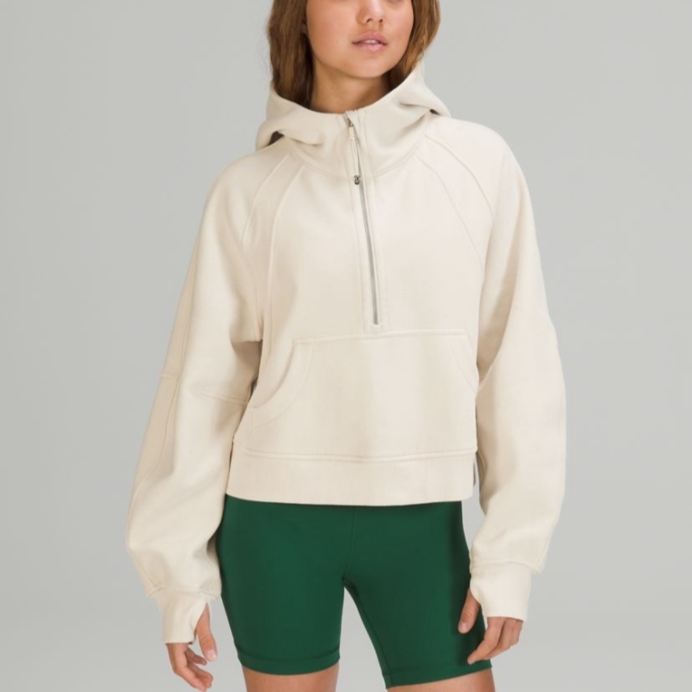 Scuba oversized half zip hoodie (white opal)